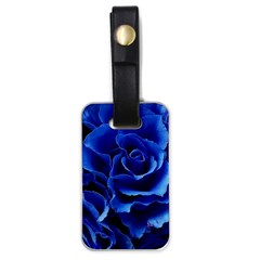 Blue Roses Flowers Plant Romance Blossom Bloom Nature Flora Petals Luggage Tag (one Side) by Cowasu