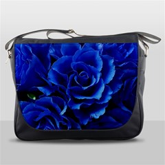 Blue Roses Flowers Plant Romance Blossom Bloom Nature Flora Petals Messenger Bag by Cowasu