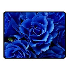 Blue Roses Flowers Plant Romance Blossom Bloom Nature Flora Petals Two Sides Fleece Blanket (small) by Cowasu