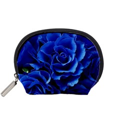 Blue Roses Flowers Plant Romance Blossom Bloom Nature Flora Petals Accessory Pouch (small) by Cowasu