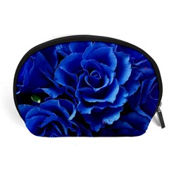 Blue Roses Flowers Plant Romance Blossom Bloom Nature Flora Petals Accessory Pouch (large) by Cowasu