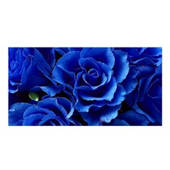 Blue Roses Flowers Plant Romance Blossom Bloom Nature Flora Petals Satin Shawl 45  X 80  by Cowasu