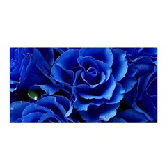 Blue Roses Flowers Plant Romance Blossom Bloom Nature Flora Petals Satin Wrap 35  X 70  by Cowasu