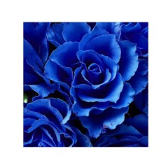 Blue Roses Flowers Plant Romance Blossom Bloom Nature Flora Petals Square Satin Scarf (30  X 30 ) by Cowasu