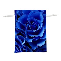 Blue Roses Flowers Plant Romance Blossom Bloom Nature Flora Petals Lightweight Drawstring Pouch (l) by Cowasu