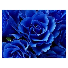 Blue Roses Flowers Plant Romance Blossom Bloom Nature Flora Petals Premium Plush Fleece Blanket (extra Small) by Cowasu