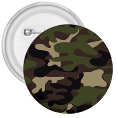 Texture Military Camouflage Repeats Seamless Army Green Hunting 3  Buttons by Cowasu