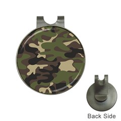 Texture Military Camouflage Repeats Seamless Army Green Hunting Hat Clips With Golf Markers by Cowasu