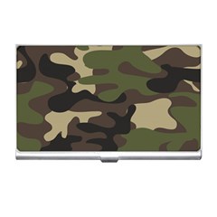 Texture Military Camouflage Repeats Seamless Army Green Hunting Business Card Holder by Cowasu