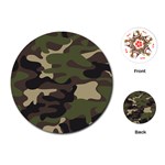 Texture Military Camouflage Repeats Seamless Army Green Hunting Playing Cards Single Design (Round) Front