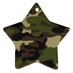 Texture Military Camouflage Repeats Seamless Army Green Hunting Star Ornament (two Sides) by Cowasu