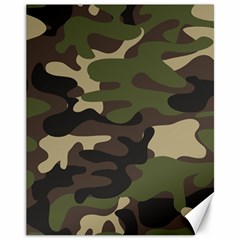 Texture Military Camouflage Repeats Seamless Army Green Hunting Canvas 11  X 14  by Cowasu