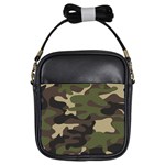 Texture Military Camouflage Repeats Seamless Army Green Hunting Girls Sling Bag Front