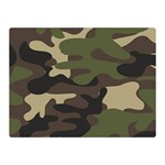 Texture Military Camouflage Repeats Seamless Army Green Hunting Two Sides Premium Plush Fleece Blanket (Mini) 35 x27  Blanket Front