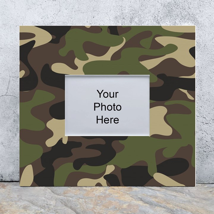 Texture Military Camouflage Repeats Seamless Army Green Hunting White Wall Photo Frame 5  x 7 