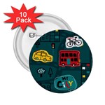 Seamless Pattern With Vehicles Building Road 2.25  Buttons (10 pack)  Front