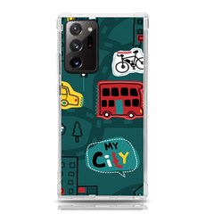 Seamless Pattern With Vehicles Building Road Samsung Galaxy Note 20 Ultra Tpu Uv Case by Cowasu