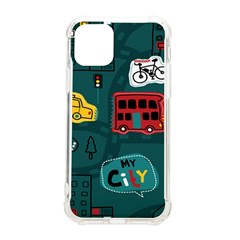 Seamless Pattern With Vehicles Building Road Iphone 11 Pro 5 8 Inch Tpu Uv Print Case by Cowasu