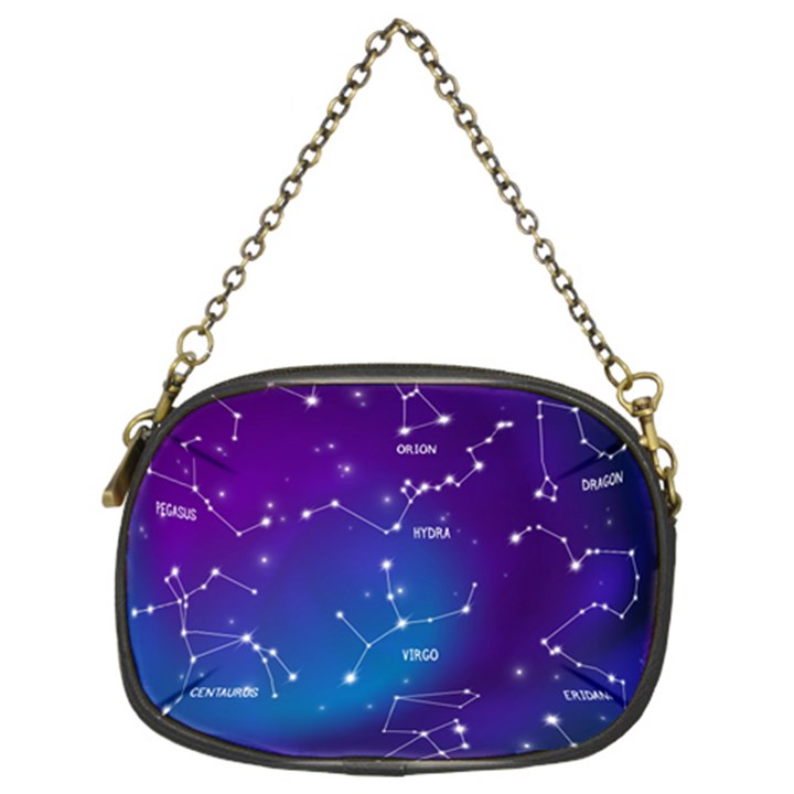 Realistic Night Sky With Constellations Chain Purse (Two Sides)