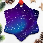 Realistic Night Sky With Constellations Snowflake Ornament (Two Sides) Front