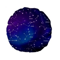 Realistic Night Sky With Constellations Standard 15  Premium Round Cushions by Cowasu