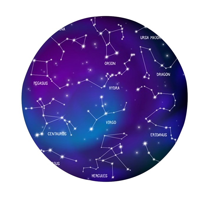 Realistic Night Sky With Constellations Mini Round Pill Box