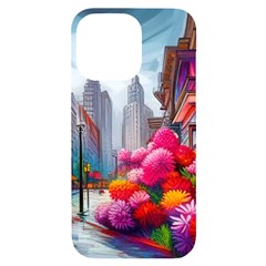 Flowers In The City  Iphone 14 Pro Max Black Uv Print Case by amiisukyokcreatives