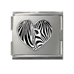 Animal Cute Pattern Art Zebra Mega Link Heart Italian Charm (18mm) by Amaryn4rt