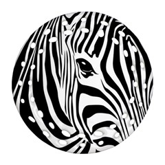 Animal Cute Pattern Art Zebra Ornament (round Filigree)