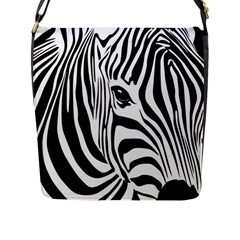 Animal Cute Pattern Art Zebra Flap Closure Messenger Bag (l)