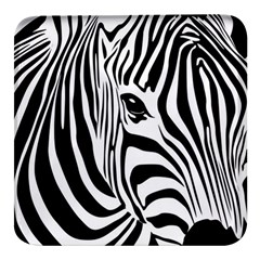 Animal Cute Pattern Art Zebra Square Glass Fridge Magnet (4 Pack)