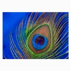 Blue Peacock Feather Large Glasses Cloth by Amaryn4rt