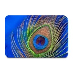 Blue Peacock Feather Plate Mats by Amaryn4rt