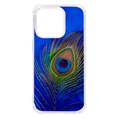 Blue Peacock Feather iPhone 14 Pro TPU UV Print Case