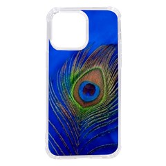 Blue Peacock Feather Iphone 14 Pro Max Tpu Uv Print Case