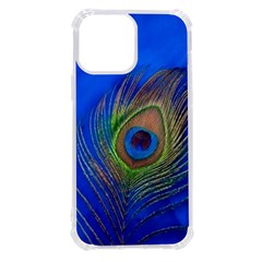 Blue Peacock Feather Iphone 13 Pro Max Tpu Uv Print Case