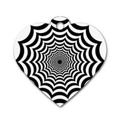 Spider Web Hypnotic Dog Tag Heart (two Sides) by Amaryn4rt