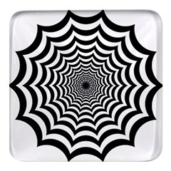 Spider Web Hypnotic Square Glass Fridge Magnet (4 Pack)