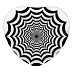 Spider Web Hypnotic Heart Glass Fridge Magnet (4 pack) Front