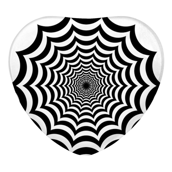 Spider Web Hypnotic Heart Glass Fridge Magnet (4 pack)