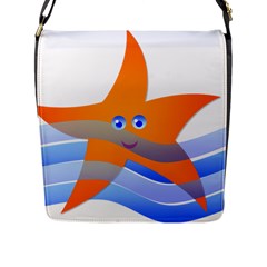 Beach Sea Shell Swimming Flap Closure Messenger Bag (l)