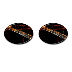 Highway Night Lighthouse Car Fast Cufflinks (oval)