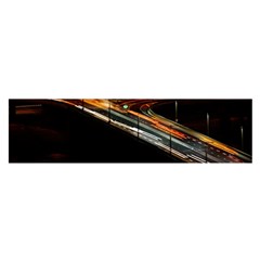 Highway Night Lighthouse Car Fast Oblong Satin Scarf (16  X 60 )