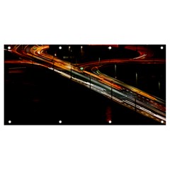 Highway Night Lighthouse Car Fast Banner And Sign 8  X 4  by Amaryn4rt