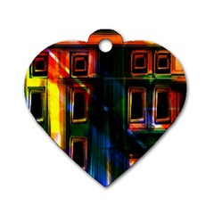 Architecture City Homes Window Dog Tag Heart (two Sides) by Amaryn4rt