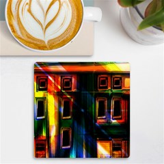 Architecture City Homes Window Uv Print Square Tile Coaster  by Amaryn4rt