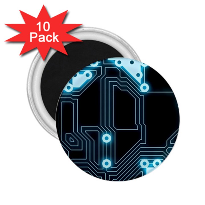 A Completely Seamless Background Design Circuitry 2.25  Magnets (10 pack) 