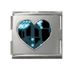 A Completely Seamless Background Design Circuitry Mega Link Heart Italian Charm (18mm) Front