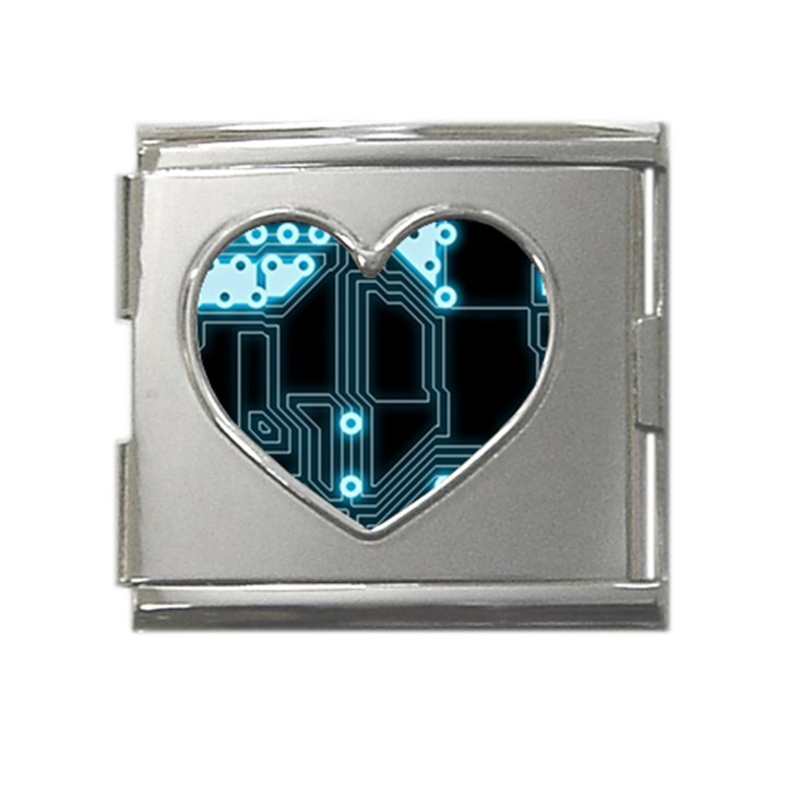 A Completely Seamless Background Design Circuitry Mega Link Heart Italian Charm (18mm)