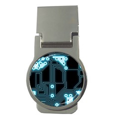 A Completely Seamless Background Design Circuitry Money Clips (round)  by Amaryn4rt